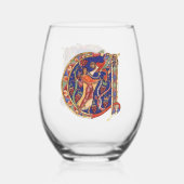 Initiaal A Wijnglas Zonder Voet (Voorkant)