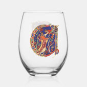 Initiaal A Wijnglas Zonder Voet (Achterkant)