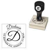 Initiaal Achternaam Ronde Adres Stempel Monogram (Gestempeld)