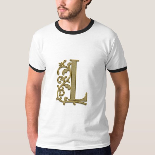 Initiaal alfabet letter t-shirt (Voorkant)