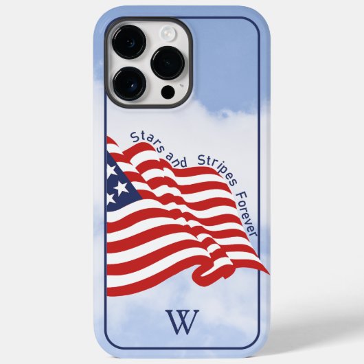 Initiaal: Amerikaanse vlag voor altijd Case-Mate iPhone Case (Achterkant)