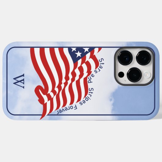 Initiaal: Amerikaanse vlag voor altijd Case-Mate iPhone Case (Achterkant (horizontaal))