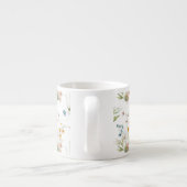 Initiaal, Aquarel 1600s Bloemkunst 6oz Espresso Kop (Achterkant)