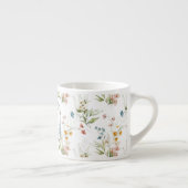 Initiaal, Aquarel 1600s Bloemkunst 6oz Espresso Kop (Rechts)