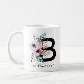 Initiaal "B" Alfabet Mok Monogram Boho Waterverf (Links)