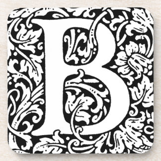 Initiaal B Monogram. Gepersonaliseerd Naam Floral  Bier Onderzetter