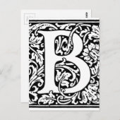 Initiaal B Monogram. Gepersonaliseerd Naam Floral  Briefkaart (Voorkant / Achterkant)