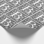 Initiaal B Monogram. Gepersonaliseerd Naam Floral Cadeaupapier (Hoek)