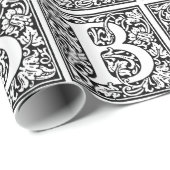 Initiaal B Monogram. Gepersonaliseerd Naam Floral Cadeaupapier (Rol Hoek)