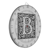 Initiaal B Monogram. Gepersonaliseerd Naam Floral  Dartbord (Voorkant Links)