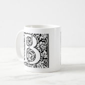 Initiaal B Monogram. Gepersonaliseerd Naam Floral Koffiemok (Voorkant links)