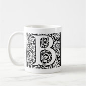 Initiaal B Monogram. Gepersonaliseerd Naam Floral Koffiemok (Links)