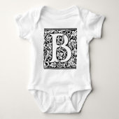 Initiaal B Monogram. Gepersonaliseerd Naam Floral Romper (Voorkant)