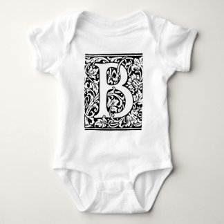 Initiaal B Monogram. Gepersonaliseerd Naam Floral  Romper