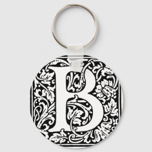 Initiaal B Monogram. Gepersonaliseerd Naam Floral Sleutelhanger