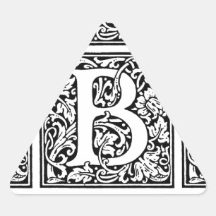 Initiaal B Monogram. Gepersonaliseerd Naam Floral  Sticker
