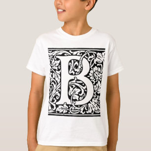 Initiaal B Monogram. Gepersonaliseerd Naam Floral  T-shirt