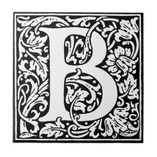 Initiaal B Monogram. Gepersonaliseerd Naam Floral  Tegeltje