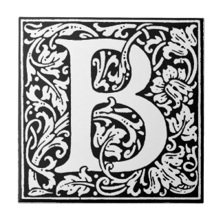 Initiaal B Monogram. Gepersonaliseerd Naam Floral  Tegeltje