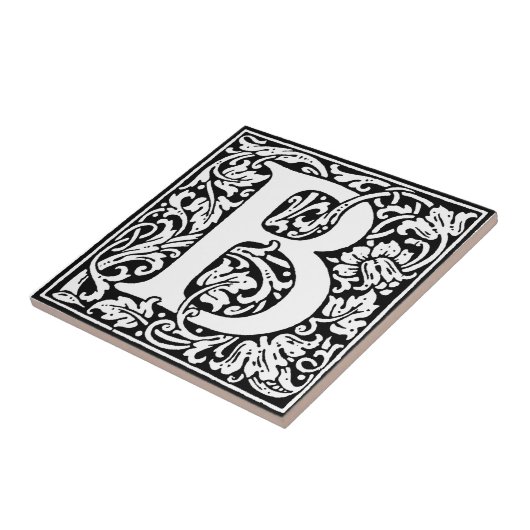 Initiaal B Monogram. Gepersonaliseerd Naam Floral  Tegeltje (Zijkant)