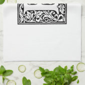 Initiaal B Monogram. Gepersonaliseerd Naam Floral  Theedoek (Gevouwen)