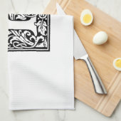 Initiaal B Monogram. Gepersonaliseerd Naam Floral  Theedoek (Quarter Fold)