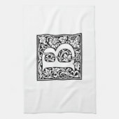 Initiaal B Monogram. Gepersonaliseerd Naam Floral  Theedoek (Verticaal)