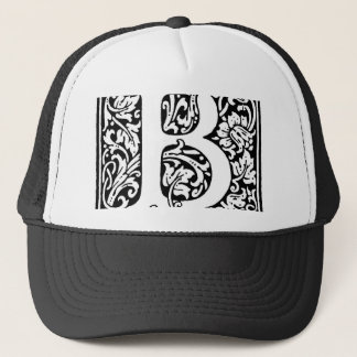 Initiaal B Monogram. Gepersonaliseerd Naam Floral Trucker Pet