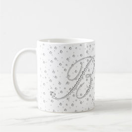 Initiaal B Monogram White Diamonds - Afdruk Koffiemok