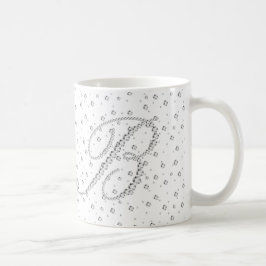 Initiaal B Monogram White Diamonds - Afdruk Koffiemok