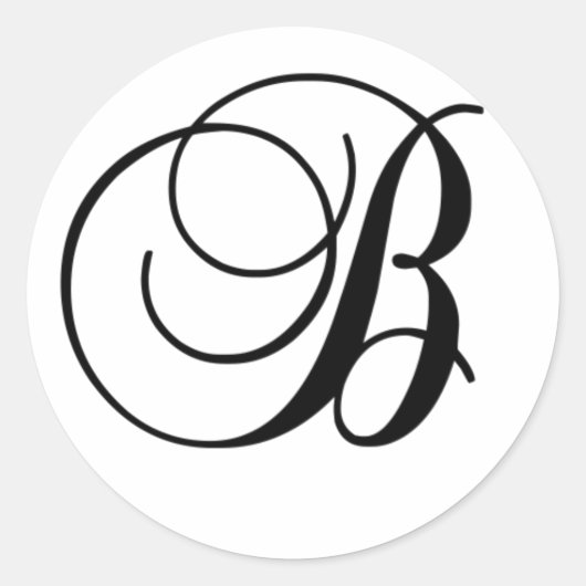Initiaal B ronde sticker (Voorkant)