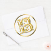 Initiaal B Ronde Sticker in Goud (Envelop)