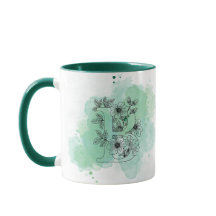 Initiaal B Waterverf Monogram Groen Botanisch