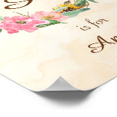 Initiaal Baby Naam Monogram Kunst Afdrukken Poster (Hoek)