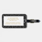 Initiaal bagage met zwarte ruggengraat bagagelabel (Achterkant horizontaal)