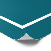 Initiaal |Blauwgroen Monogram Moderne Stijlen Poster (Hoek)