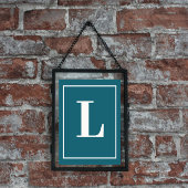 Initiaal |Blauwgroen Monogram Moderne Stijlen Poster