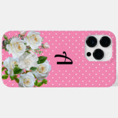 Initiaal Boho Pink polka dots met grilly Case-Mate iPhone Case (Achterkant (horizontaal))