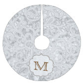 Initiaal boomrok van landras Rustisch monogram Kerstboom Rok (Voorkant)