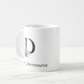 Initiaal brief. Monogram Elegant Trending Coffee M Koffiemok (Voorkant links)