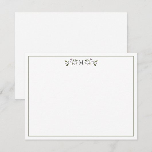 Initiaal Briefpapier Kaart Notitiekaartje (Voorkant / Achterkant)