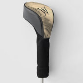 Initiaal bruin glanzend golfheadcover (Schuin)