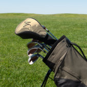 Initiaal bruin glanzend golfheadcover (Insitu)