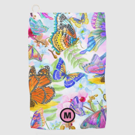  Initiaal Butterflies Golfhanddoek (Voorkant)