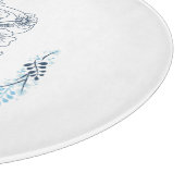 Initiaal "C" Blauw Monogram Kalme Bloemen Snijplank (Hoek)