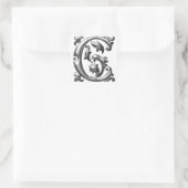 Initiaal C Hoofdletter Sticker in zilver (Tas)