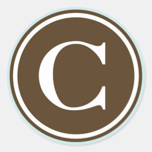 Initiaal C monogram cirkel letter zegel partij gun