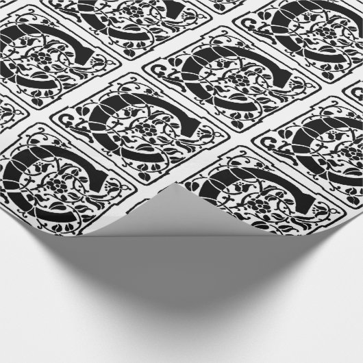 Initiaal C Monogram. Floral Name Gepersonaliseerd  Cadeaupapier (Hoek)