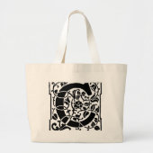 Initiaal C Monogram. Floral Name Gepersonaliseerd Grote Tote Bag (Voorkant)