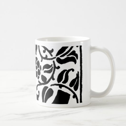 Initiaal C Monogram. Floral Name Gepersonaliseerd  Koffiemok (Rechts)